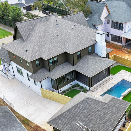 KEEN Building Co Completed Custom Home 613 Marsh Rd. Designed by Keen Interior Design, complete with pool and detached 2 car garage with full condo above it.