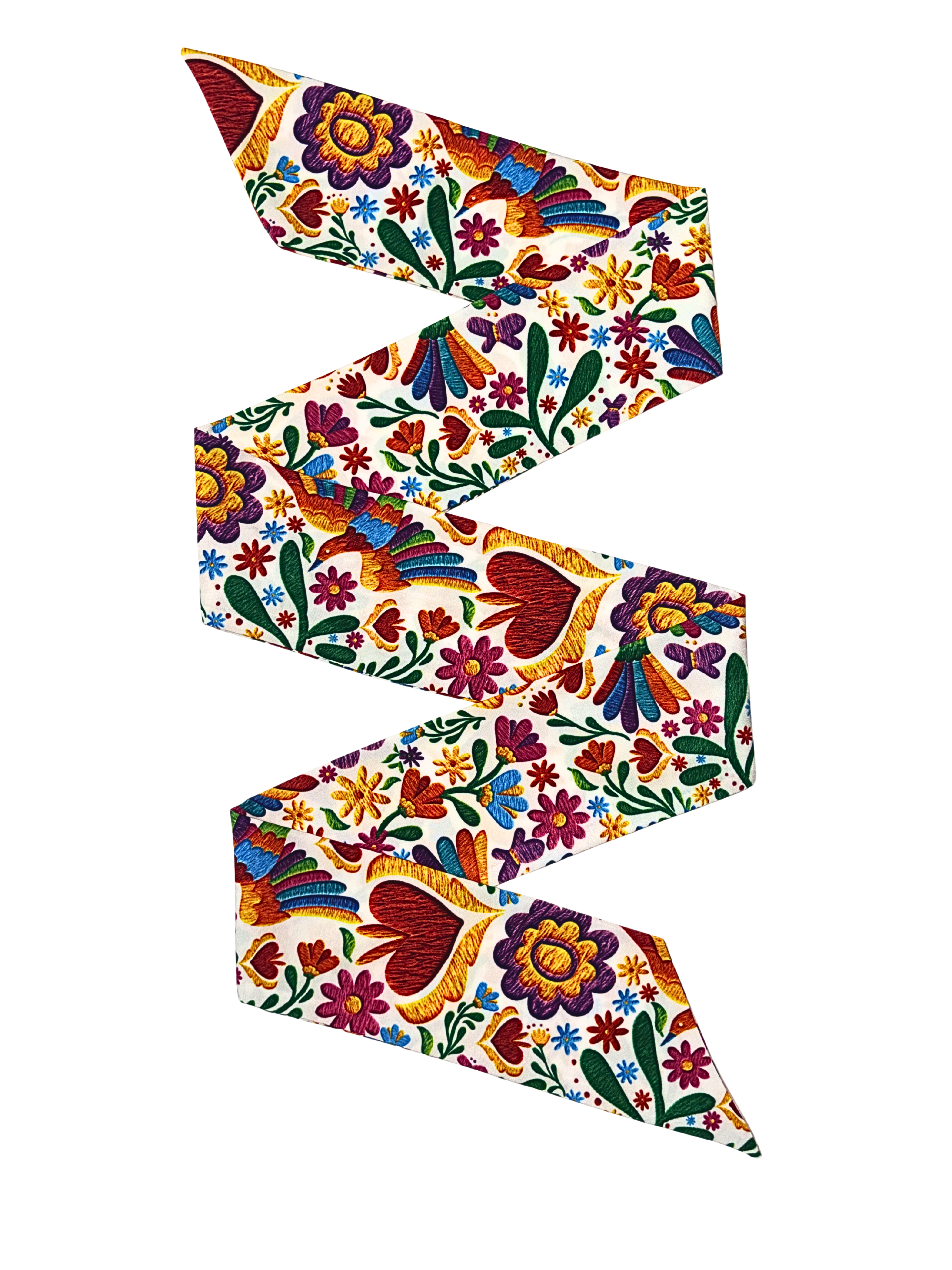 Corbatín Tenango blanco con colores