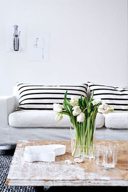 Navy blue Striped pillows