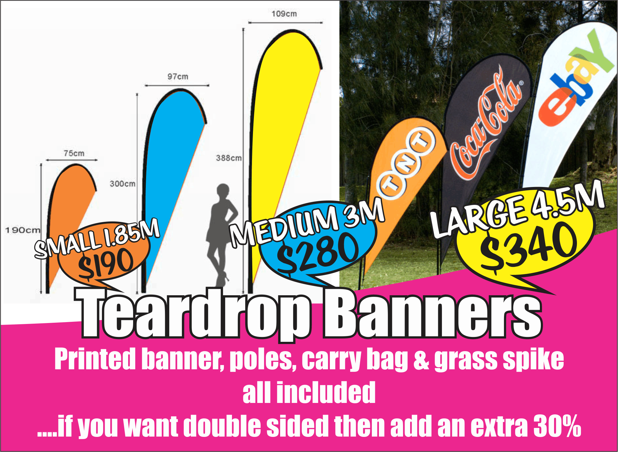 Tear Drop banners at Cairns Signs