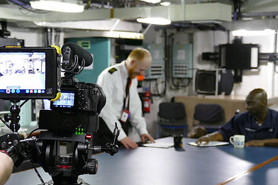 Filmed scenario on behaviours whilst in close proximity, on a Royal Navy ship