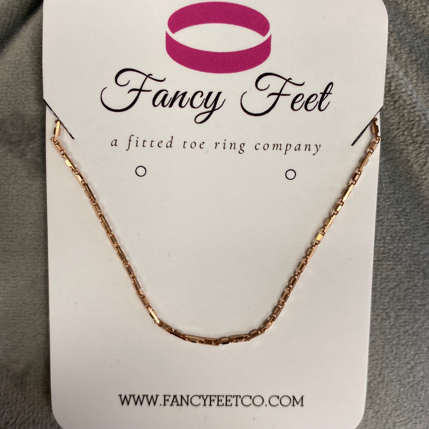 Dainty HeShe Anklet in Rose Gold 
