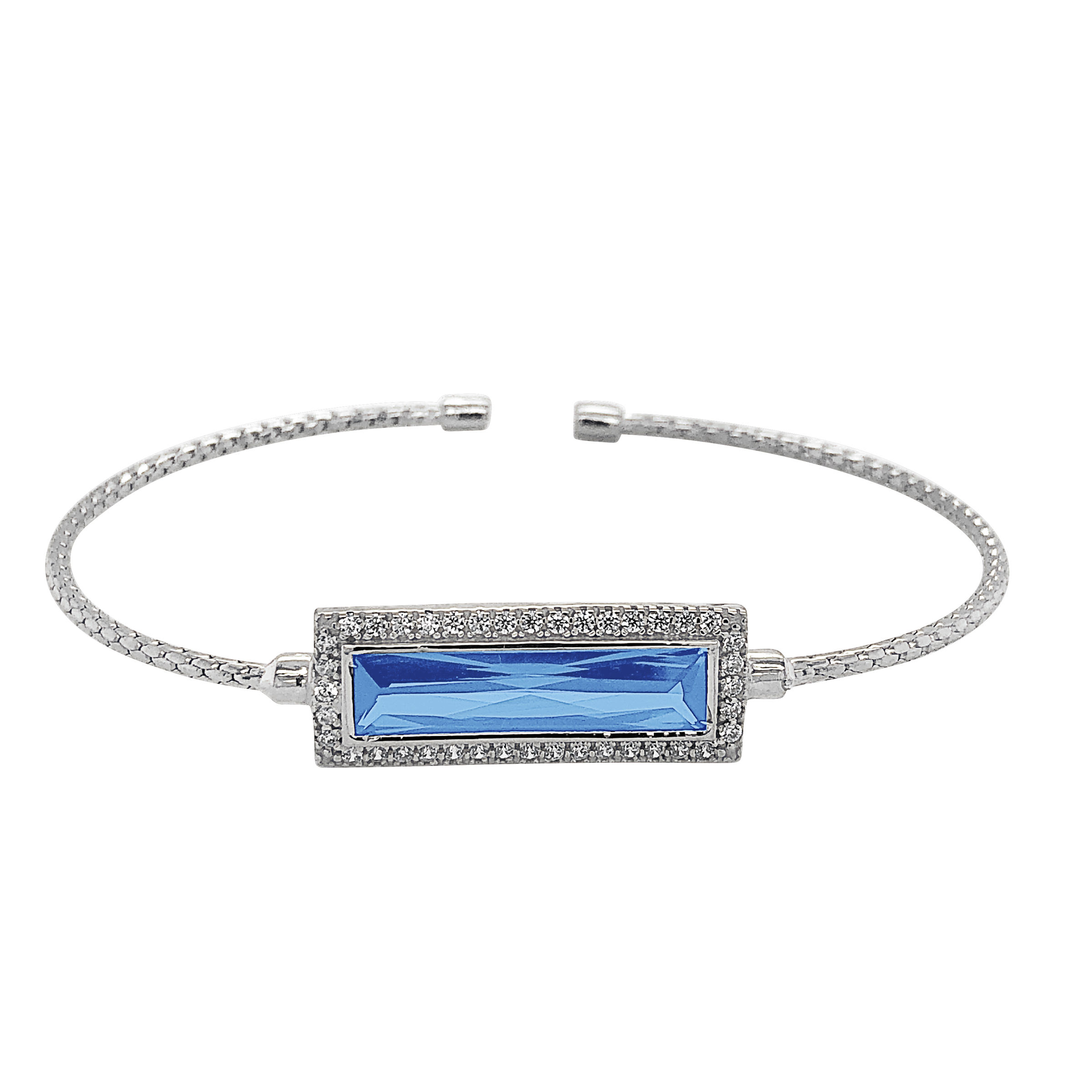 Sterling Silver December Birthstone Cuff Bracelet