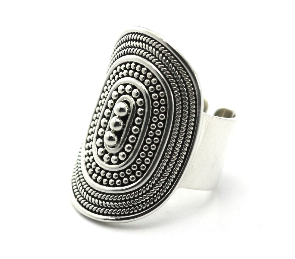 Thumbnail: Bola Silver Cigar Ring Adjustable