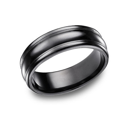 Black Titanium Men's Wedding Band