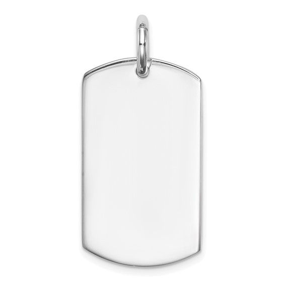 Sterling Silver Polished Dog Tag Charm