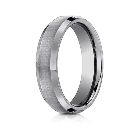 Men's High Polished Beveled Wedding Band