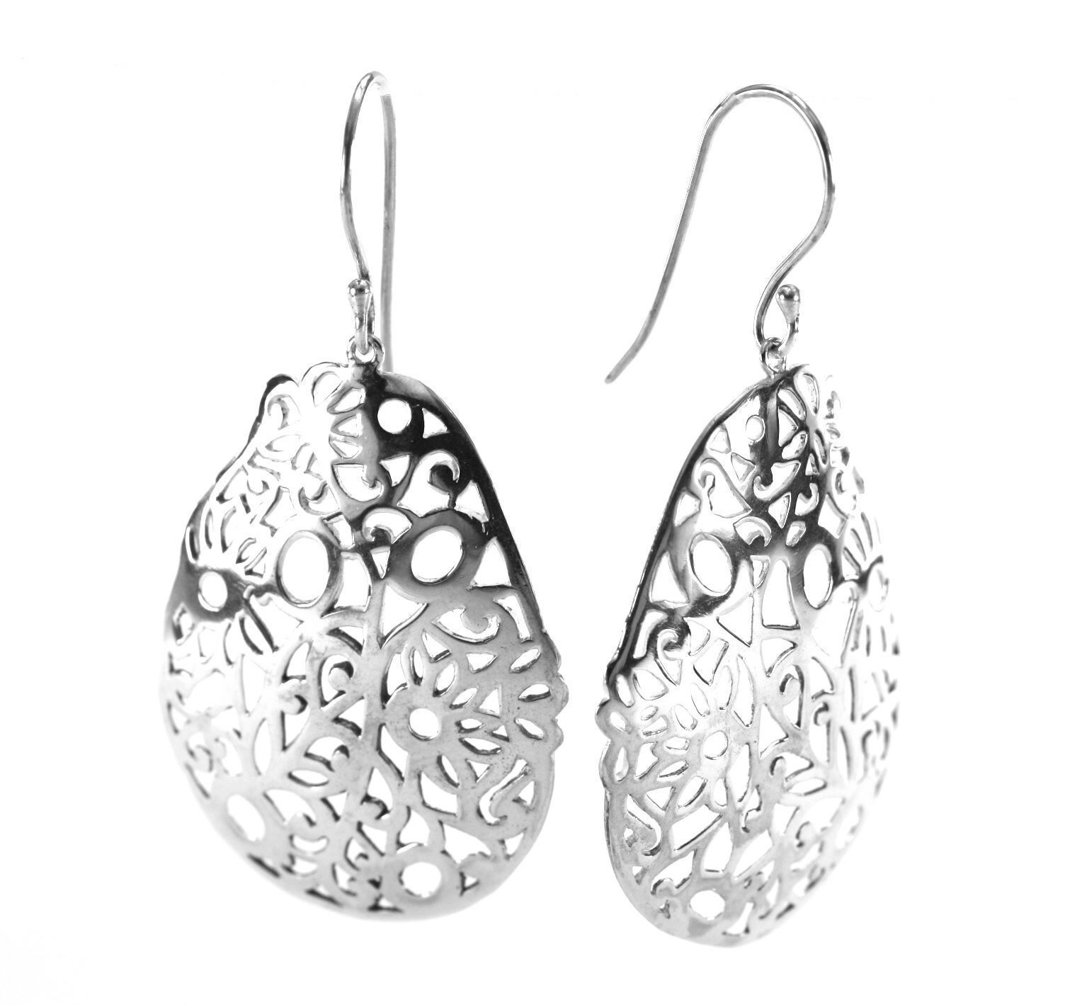Oval Filigree Drop Earrings