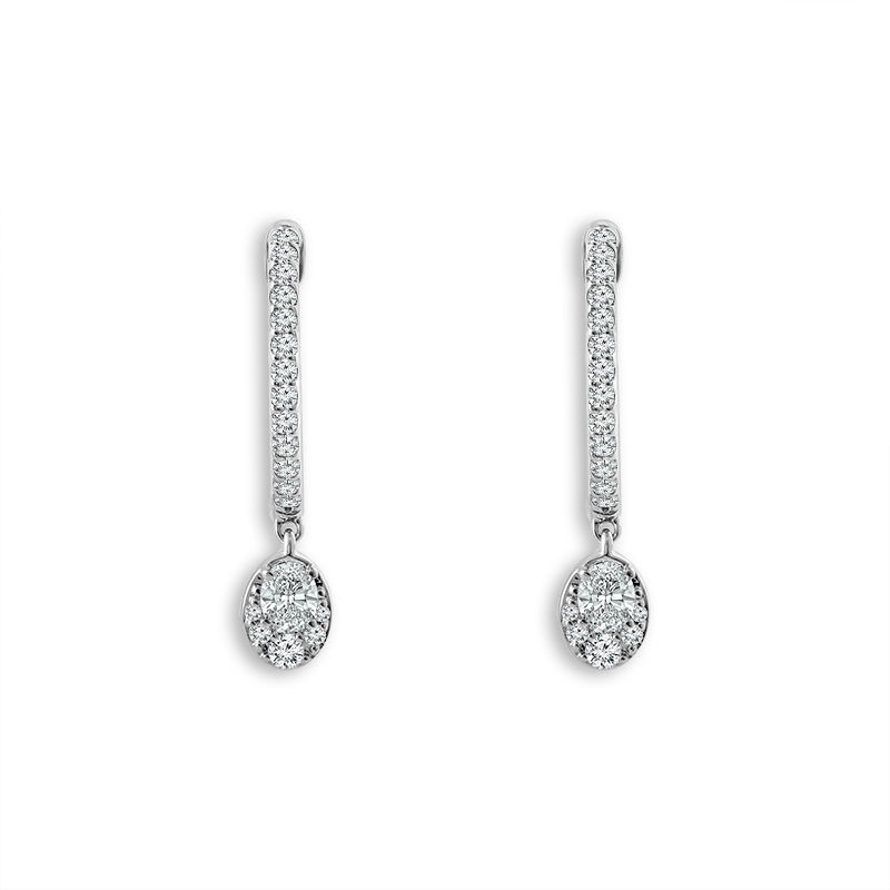 14K White Gold Diamond Earrings