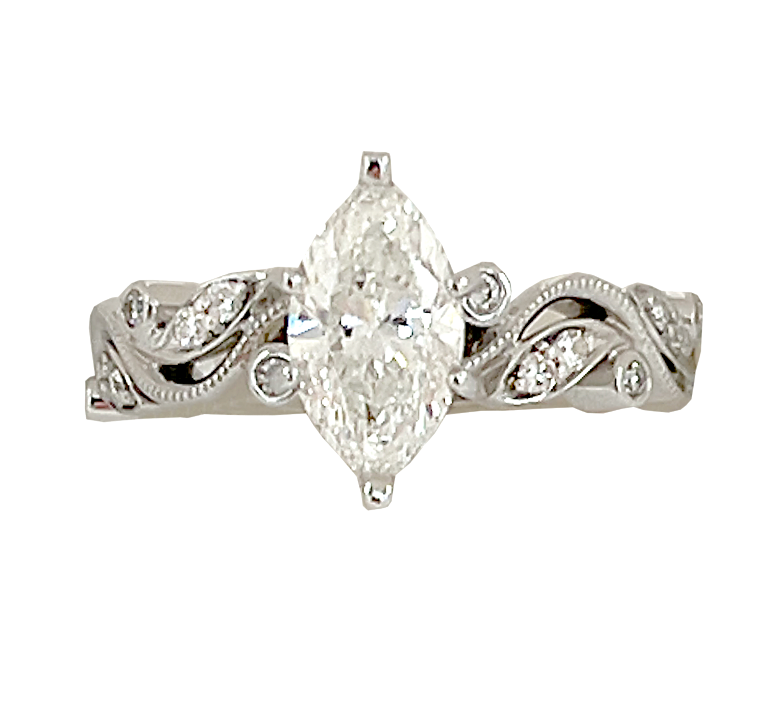 14K White Gold Diamond Engagment Mounting