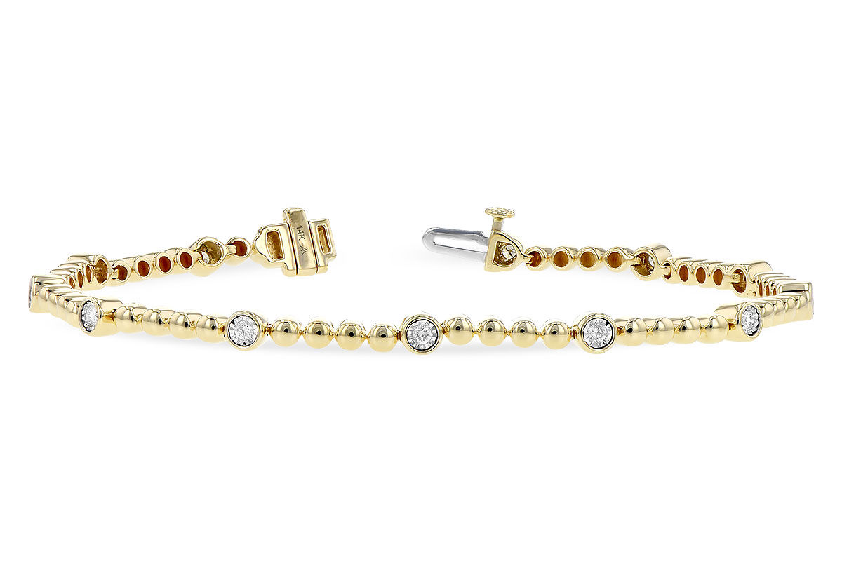 14K Yellow Gold Diamond Bead Bracelet