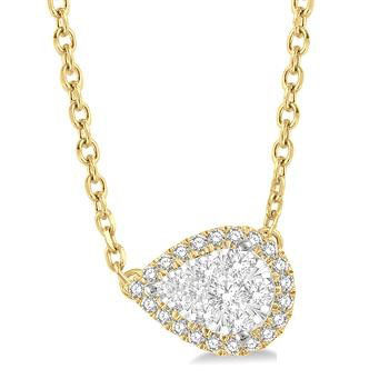 14K Yellow Gold Pear Shape Necklace