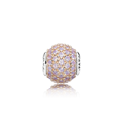 LOVE, 14K Rose Gold & Pink Crystal