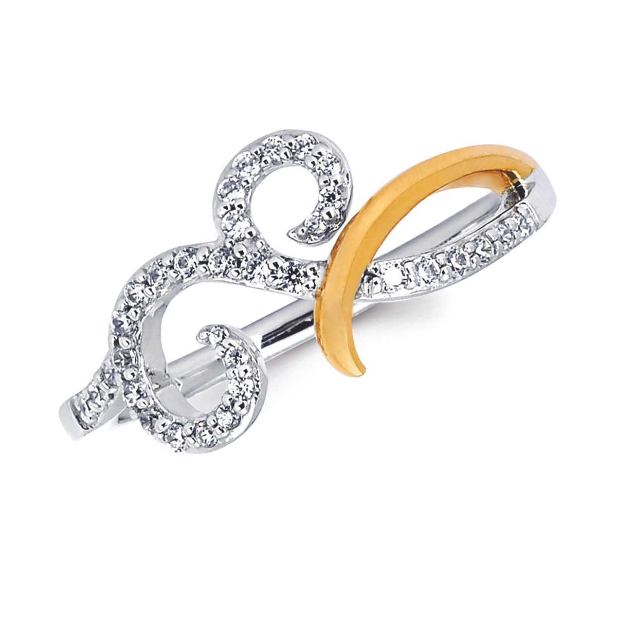14K Two Tone Diamond Ring