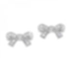 10K White Gold Diamond Bow Earrings