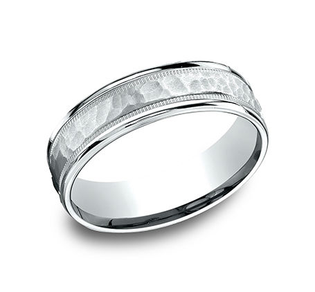 Men's Hammered-Finished Wedding Band