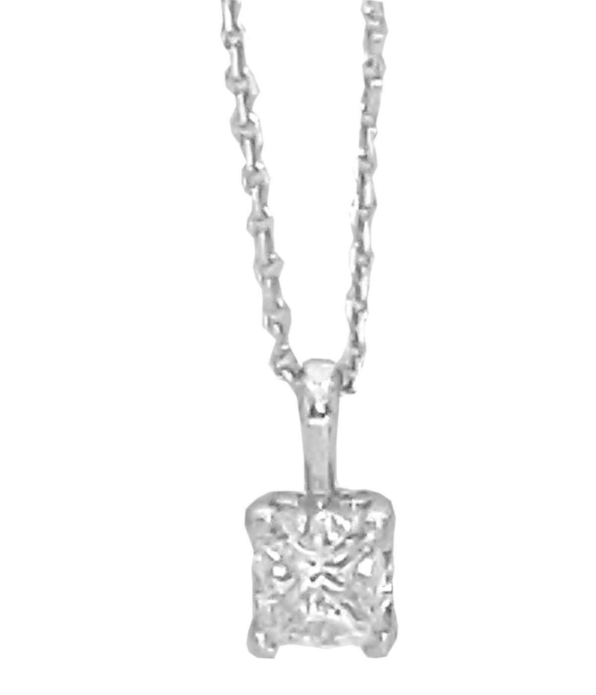 14K White Gold Diamond Pendant