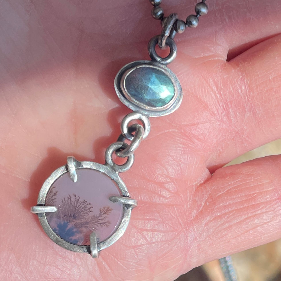 Thumbnail: Dendritic Agate and Labradorite Necklace