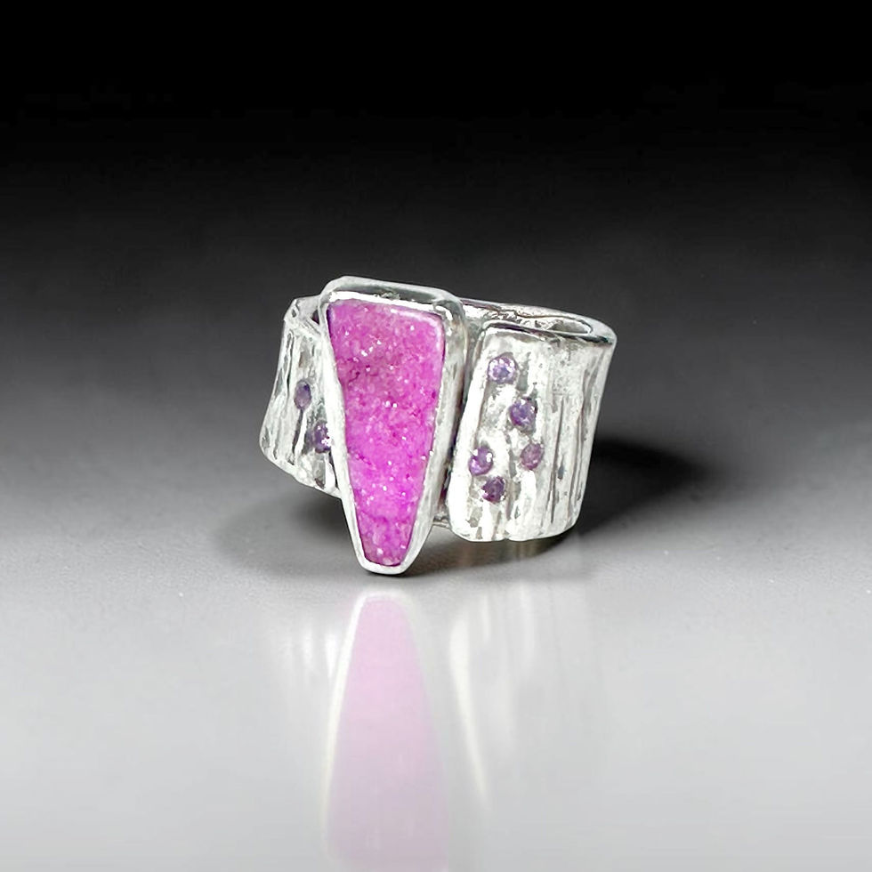 Thumbnail: Cobalto Calcite & Pink Sapphire Statement Ring