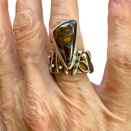 Boulder Opal Ring — Sticks and Stones Collection Laura Stamper