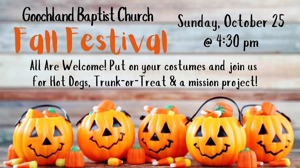 GBC Fall Festival & Trunk-or-Treat! 2026