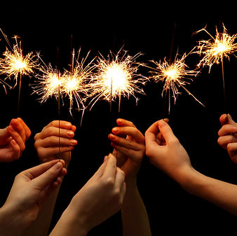 Sparklers in hands
