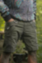 Straight front view of art wear shorts