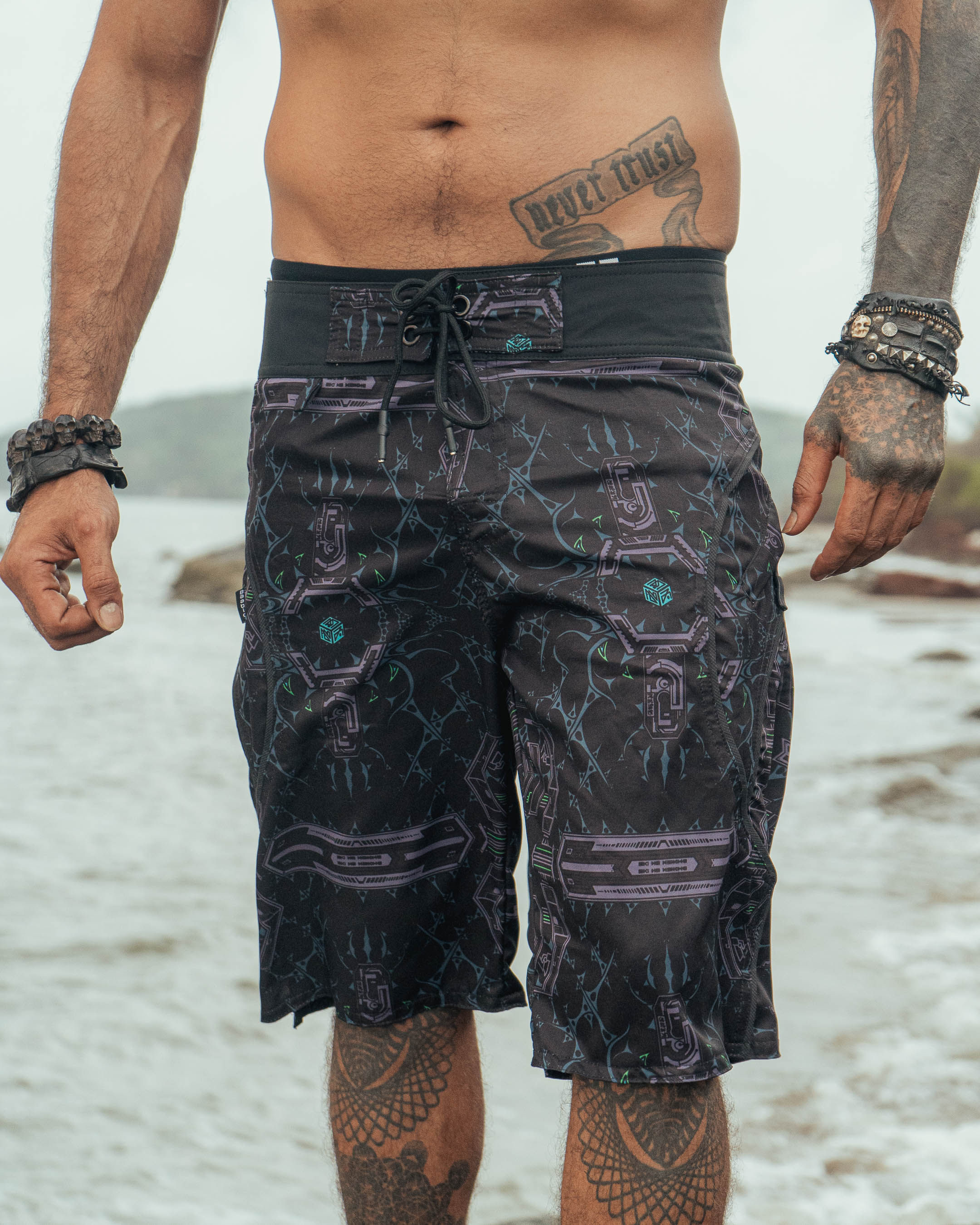 XENOMORPH - Men's Swim Board Shorts | Cyberpunk Pattern Shorts