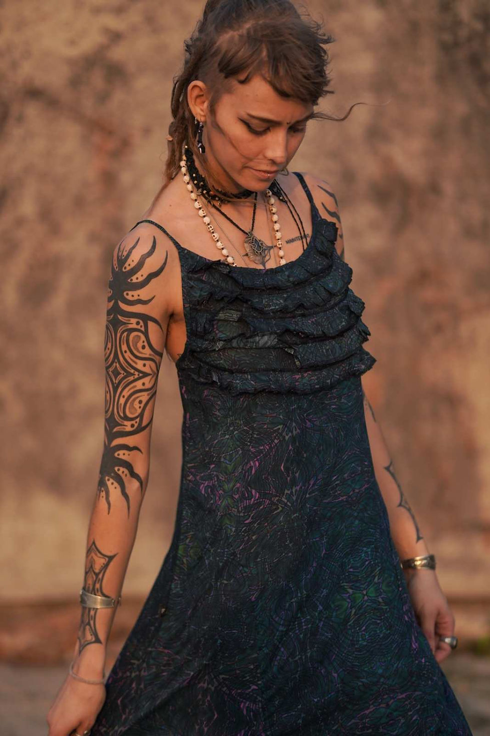 Bamboo fabric boho silhouette women's dress