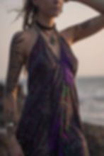 Gypsy art wear women's long dress view from front