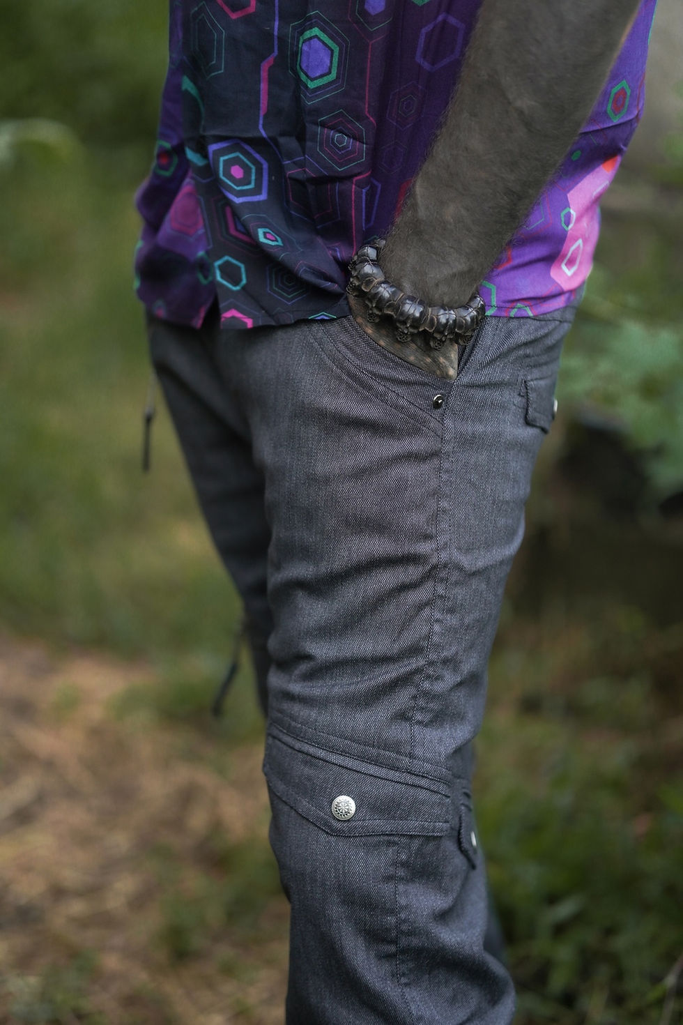Close up side view of cargo pants