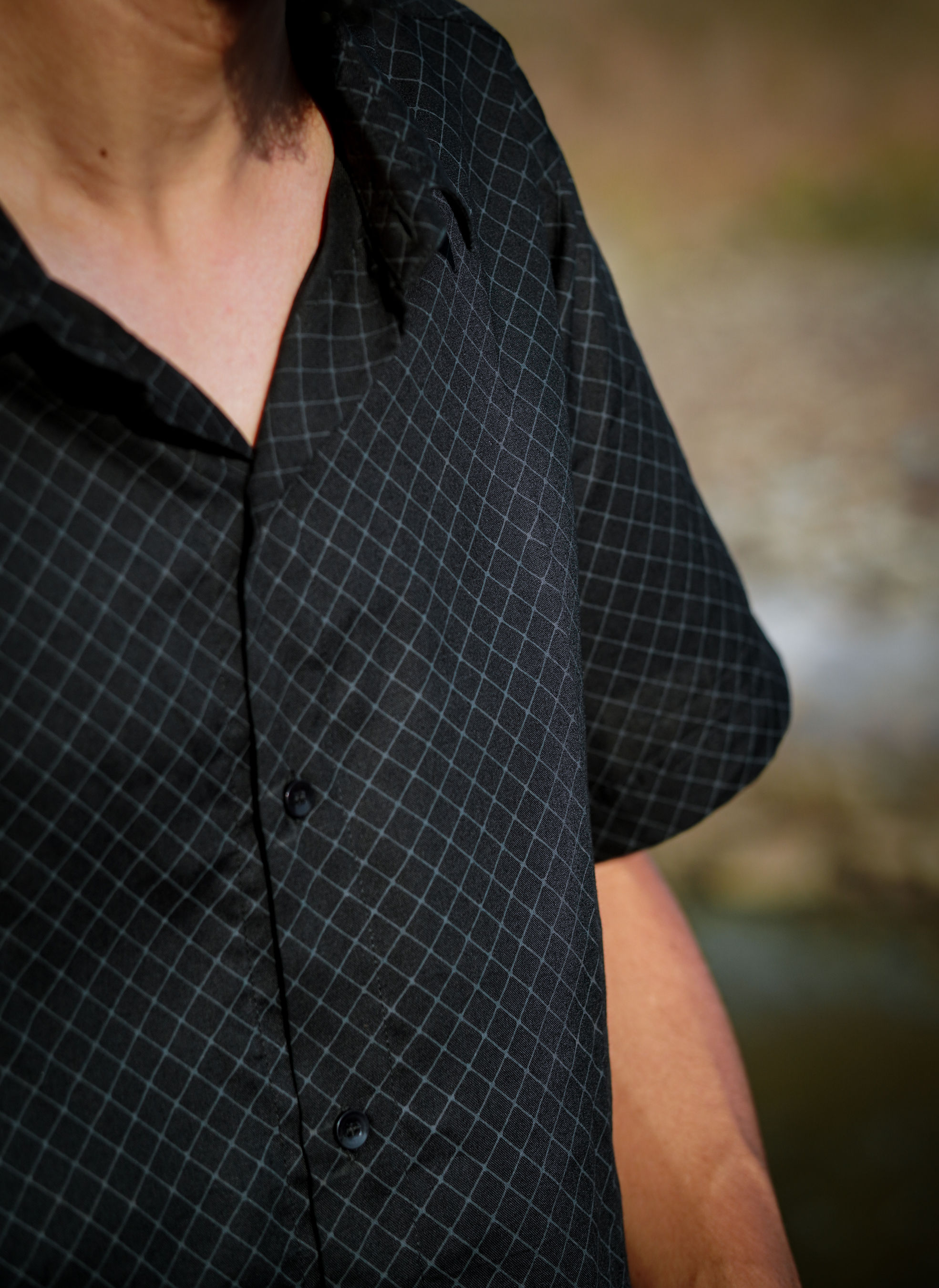 VAAYU - Black Men's Short Sleeve Viscose Shirts Printed Casualwear Shirts