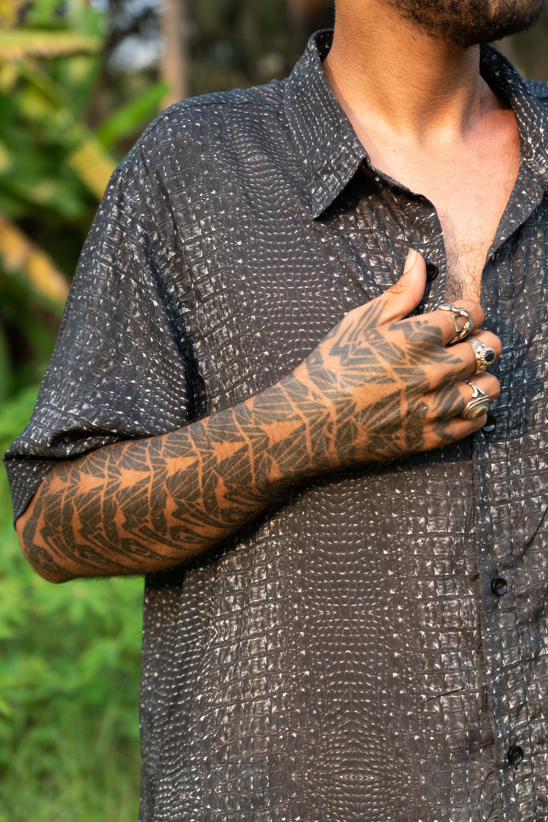 Black Illusions- Bamboo Men's Short Sleeve Shirts