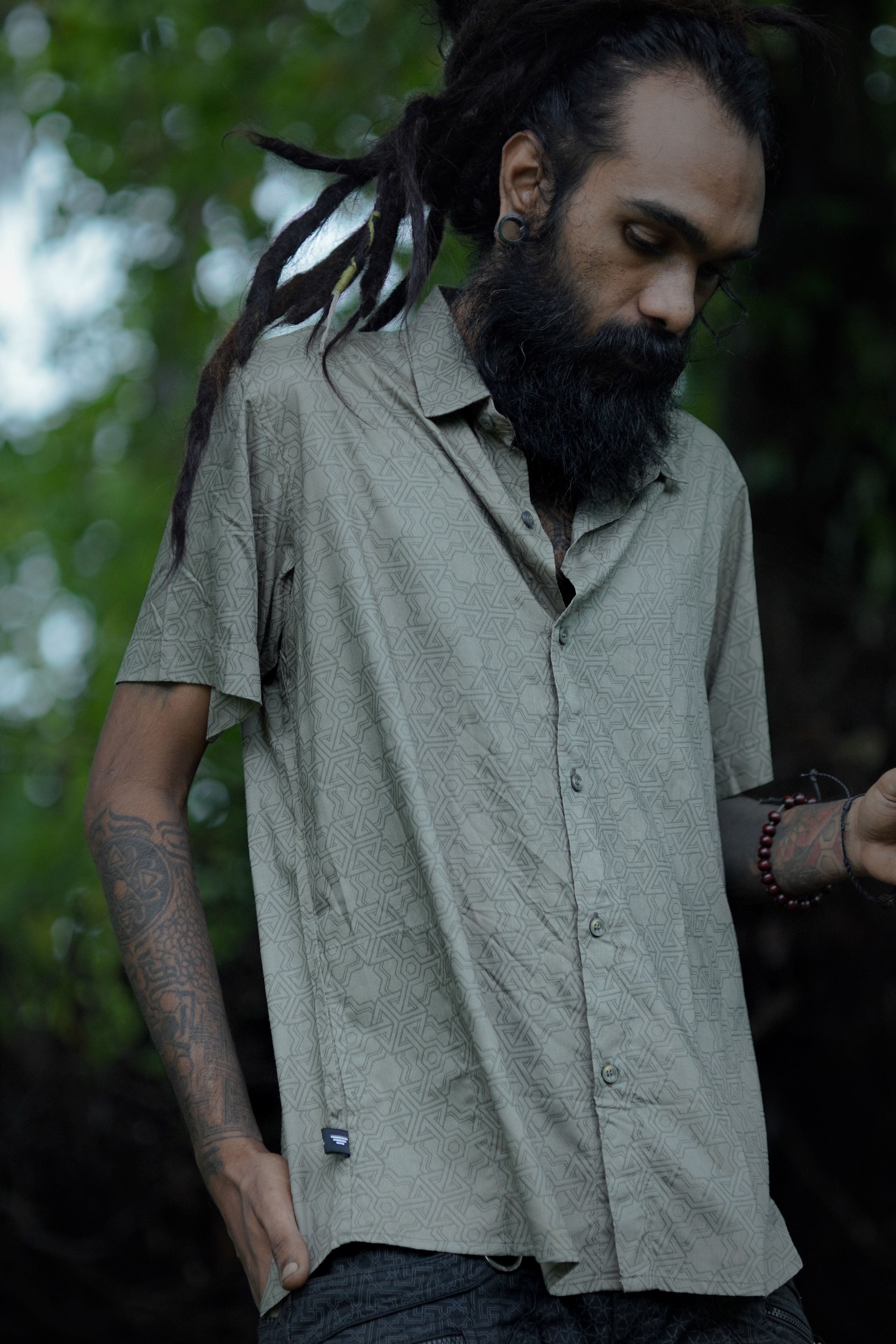 Pythagoras -Men's Khaki Short Sleeve Shirts