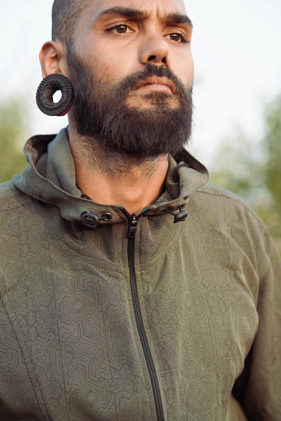 Windbreaker closeup view