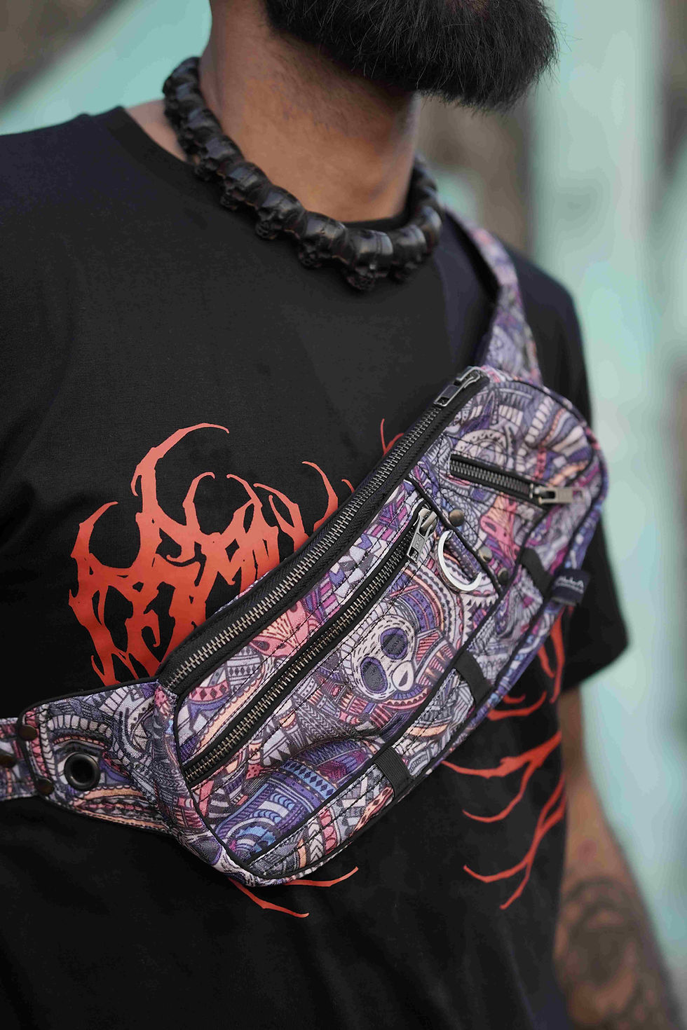 Front view of the sling bag