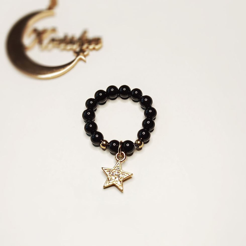 Miniature : Bague Stella Gold Agate noire