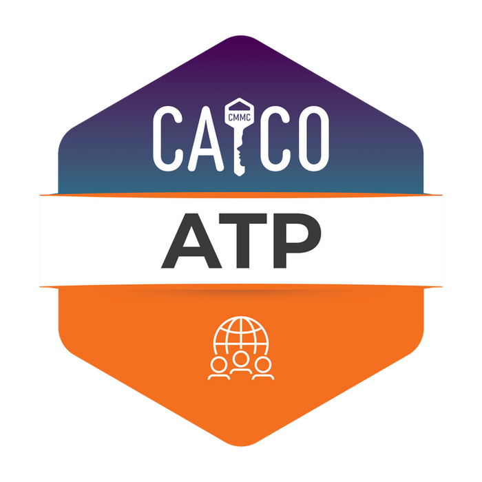 CATCO ATP badge with key and globe icons
