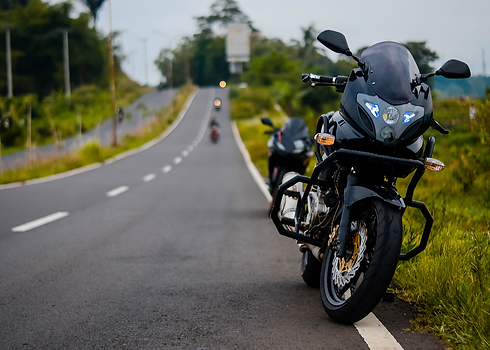 Motorbikes Parked on the Road