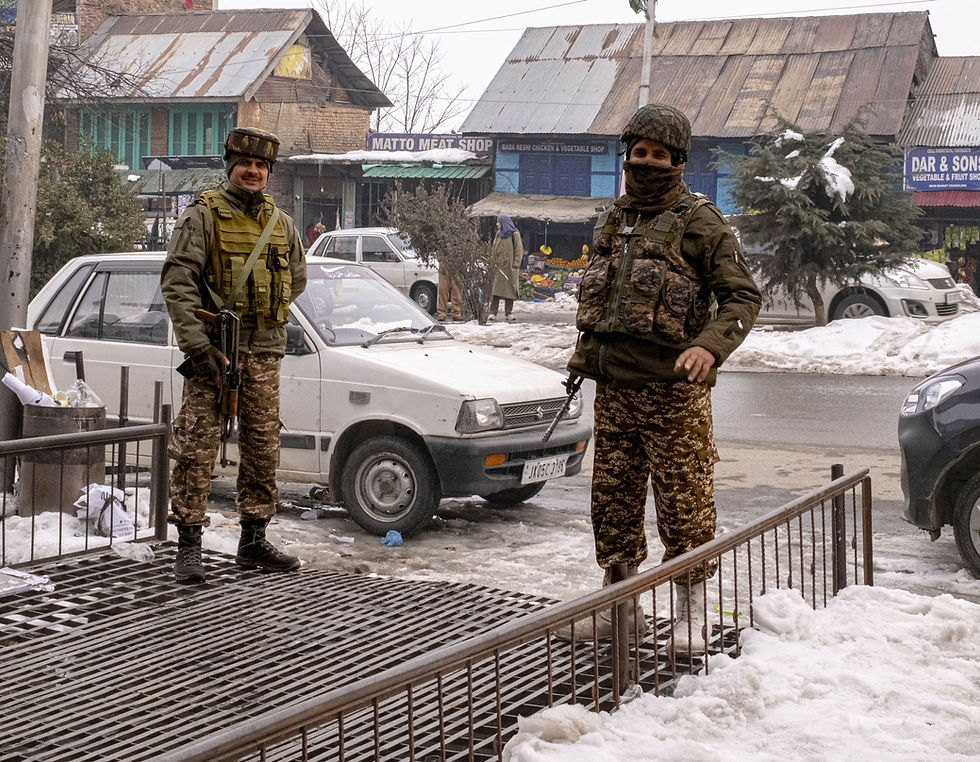 Indian soldiers stationed in Tangmarg.