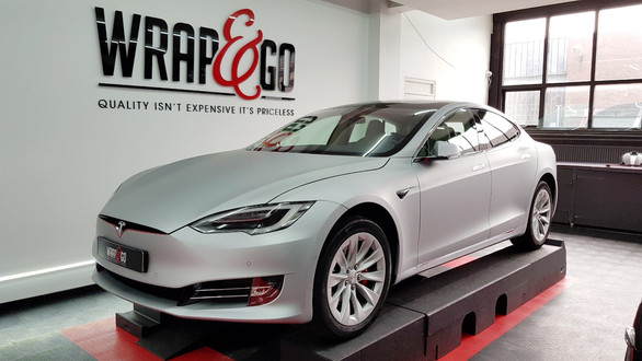 Tesla Model S Carwrap 3M Matte Silver