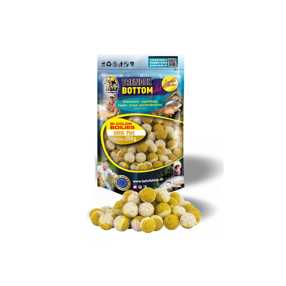 Miniaturbild: Honig Pineapple Bi Color Boilies 16 mm Trendex Bottom plus Behr