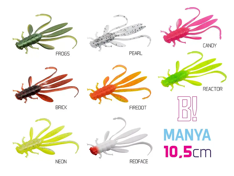 Drop Shot Gummiköder Creature Bait Nymfa Delphin MANYA UV aktiv 10,5cm