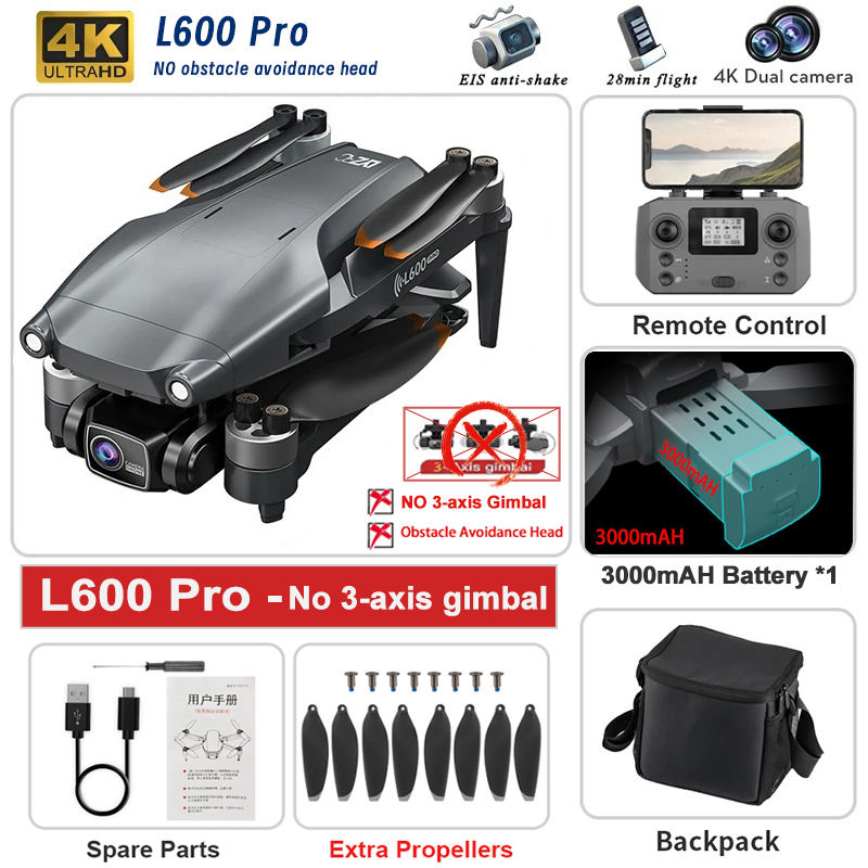 Thumbnail: New L600 PRO MAX/PRO GPS Drone