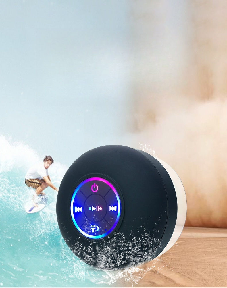 Thumbnail: HOMEFISH 2025 New bathroom waterproof wireless LED suction Cup Mini Bluetooth sp