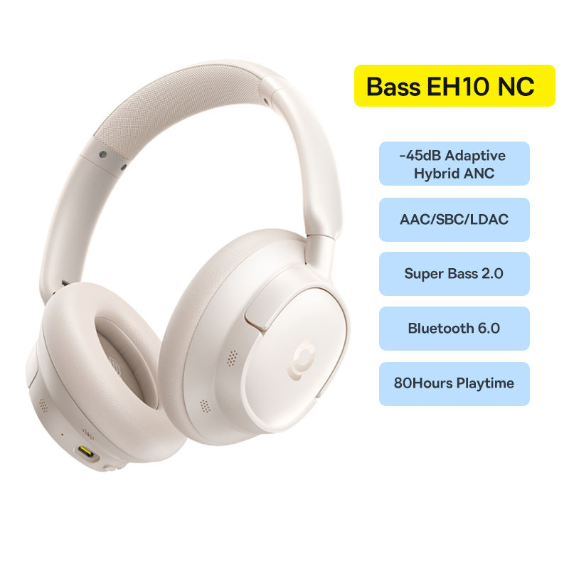 Thumbnail: Baseus Bass EH10 NC Wireless Headphones Bluetooth 6.0 Noise Canceling 45dB Over 