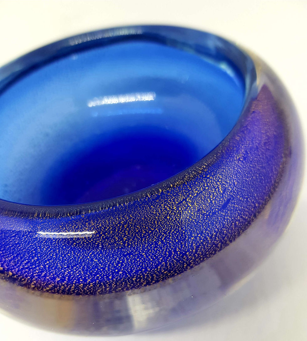 Seguso (Venini?) 1950s cobalt blue sommerso Murano glass
