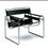Miniatura: M. Breuer/Wassily black leather chair 1970s Knoll