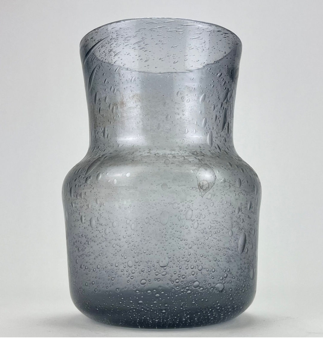 Erik Hoglund grey bubble glass vase