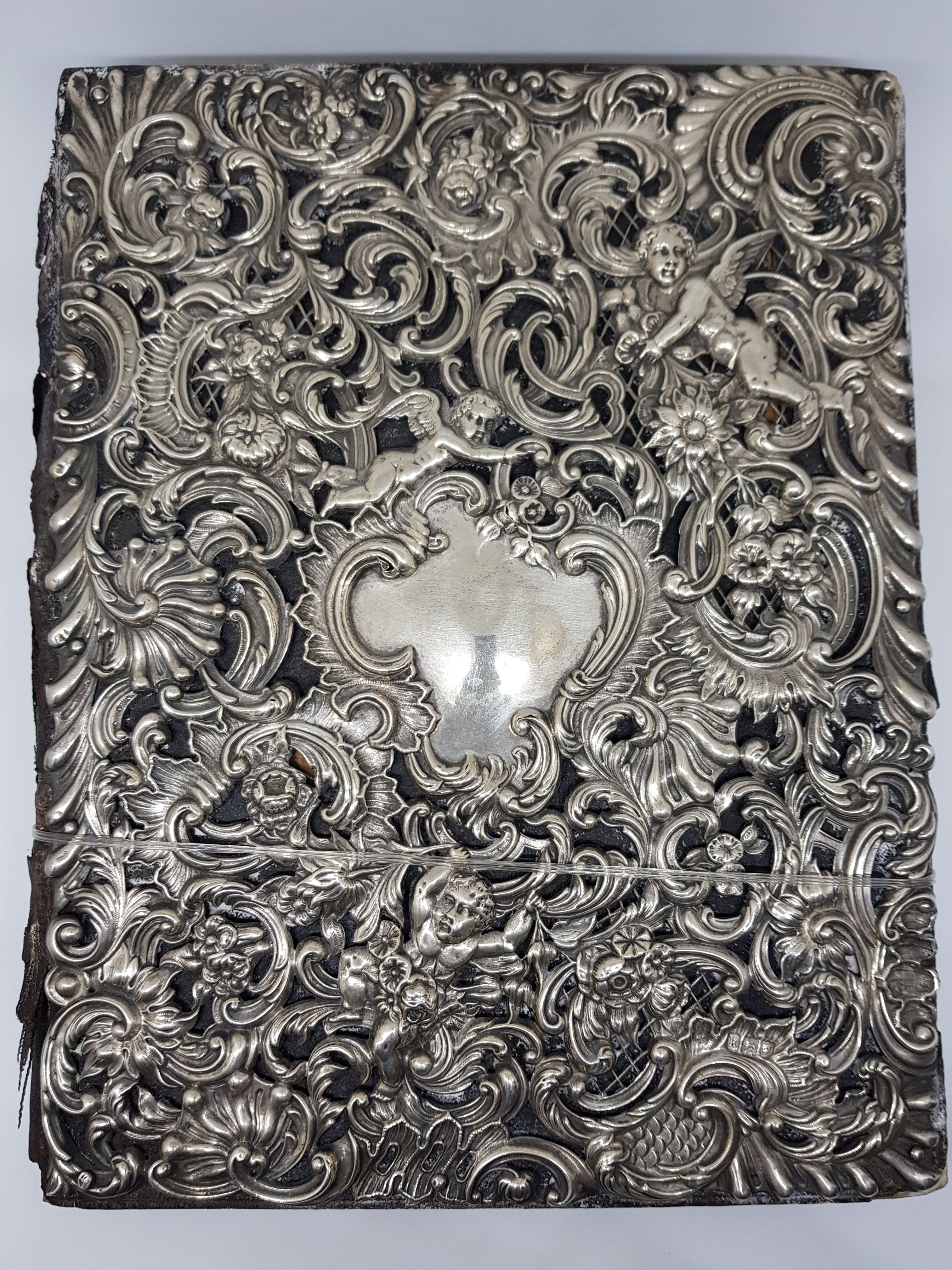London 1904 document holder with sterling silver cover.